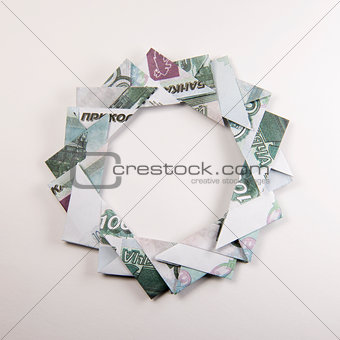 Christmas wreath origami
