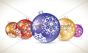 Christmas balls colorful lie set for christmas tree decoration. 