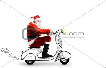 Santa Claus on scooter