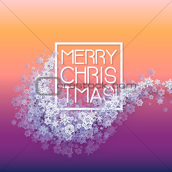 Snow frame with Merry Christmas text.