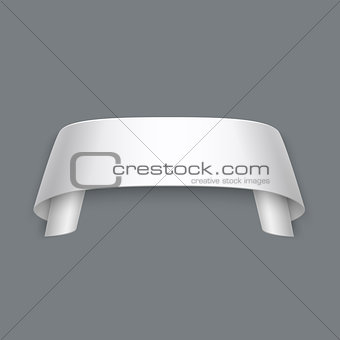 Vector 3d Curved Paper Banner Isolated on Grey Background