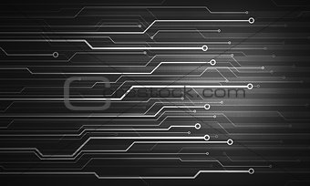 Black white futuristic conceptual image microchip background