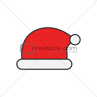 Santa Claus hat flat line icon