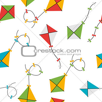 Kite Seamless Pattern Background Vector Illustration