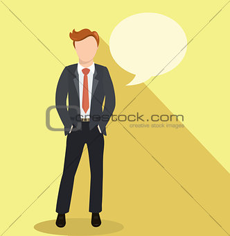 Infographics business man hands in pockets