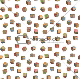 Seamless pattern toy blocks alphabet