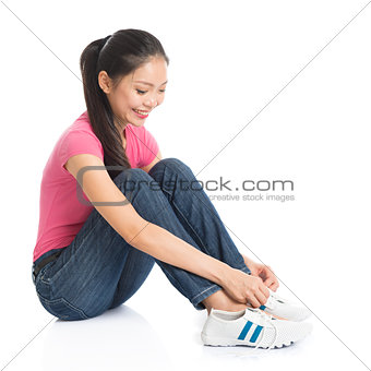 Woman wearing shoes