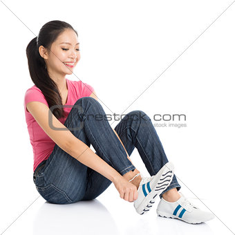 Female wearing shoes