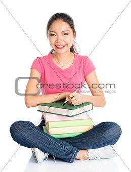 Asian university female student