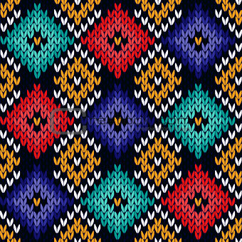 Seamless knitted colorful pattern 