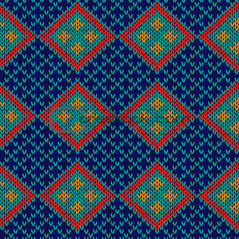 Seamless knitted rhombus pattern 