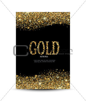 golden sparkling on the card