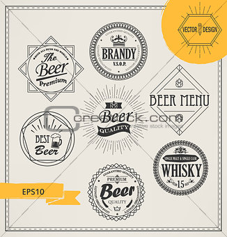 Vector alcohol logos and emblems