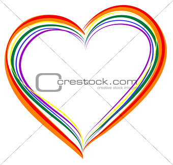 LGBT rainbow heart symbol of love