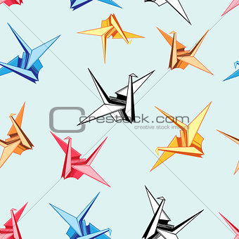 Graphic pattern of origami birds