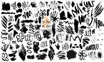 Vector Set of Black ink vector stains