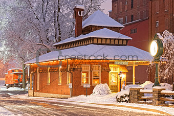 Snow Fall at the Old Railroad Station