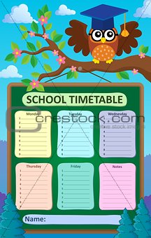 Weekly school timetable subject 5