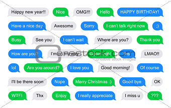 SMS bubbles short messages