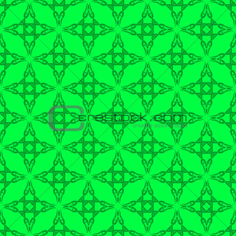 Green Ornamental Seamless Line Pattern