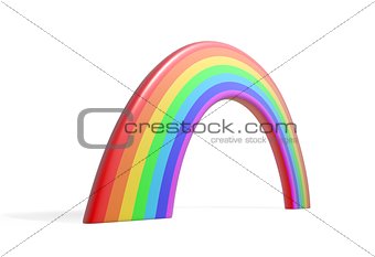 Abstract colorful rainbow isolated on white background 3d illustration