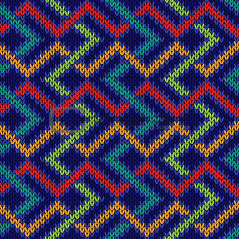 Seamless knitted colorful pattern
