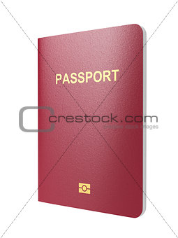 Biometric passport on white
