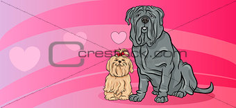 dogs in love valentine card