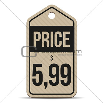 Price tag brown paper vector