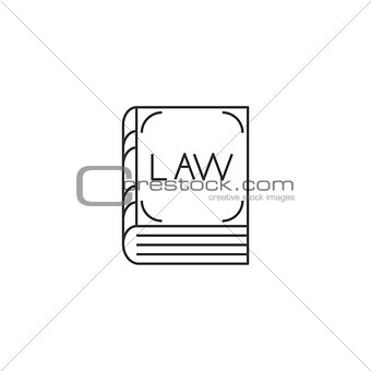 Law book line icon
