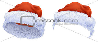 Set red Christmas hat