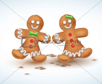Gingerbread cookies. vector illustration for new year s day, christmas, winter holiday