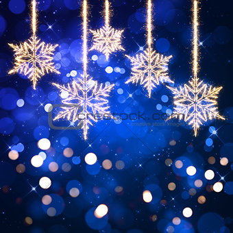 Christmas sparkle snowflake background