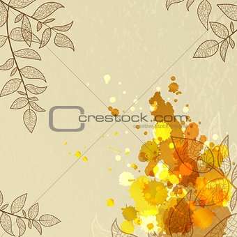 background with yellow leaves