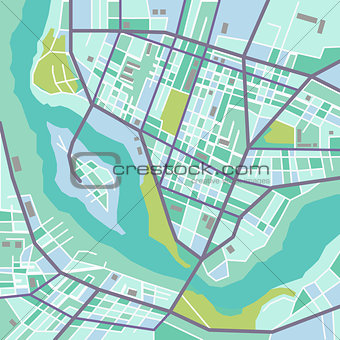 Vector decorative city map