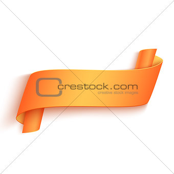 Vector 3d Curved Paper Banner Isolated on White Background