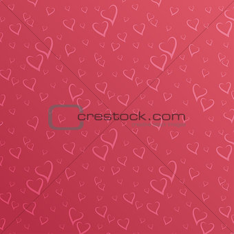 Vector Seamless Pattern with Stylized Hearts