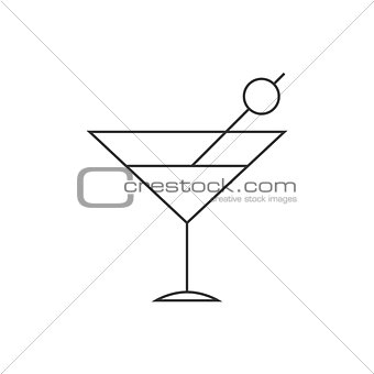 Cocktail thin line icon