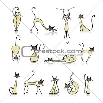 Siamese cat collection, sketch for your design