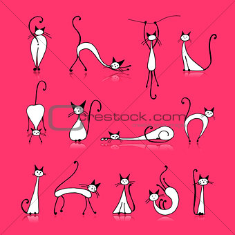 White cat  collection, sketch for your design