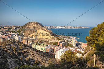 Alicante View from the Fortress of Santa Barbara.