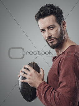 Attractive young fotball player