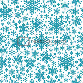 Large and small blue snowflake seamless