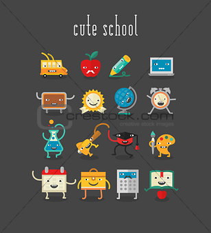 Education and school cute objects
