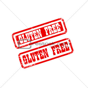 GLUTEN FREE stamp sign text red.