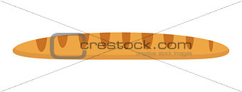 Baguette icon. Flat design, isolated on white background. Vector illustration, clip art.