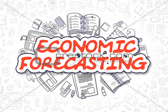 Economic Forecasting - Cartoon Red Word. Business Concept.