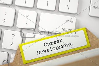 File Card with Career Development. 3D.