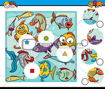 match pieces game with fish