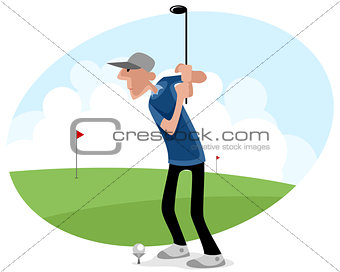 Golf player strikes
